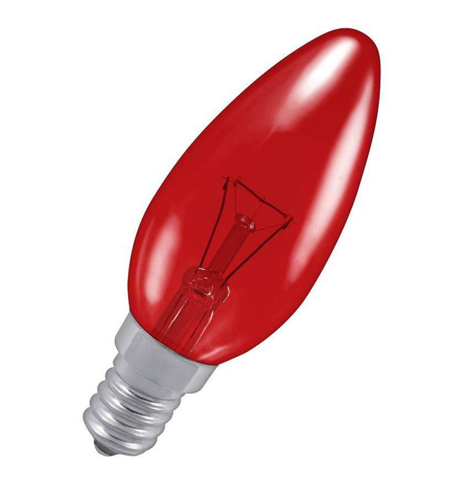 Crompton FIRCAN40SES SES-E14 40W Candle Fireglow Red Light Bulb