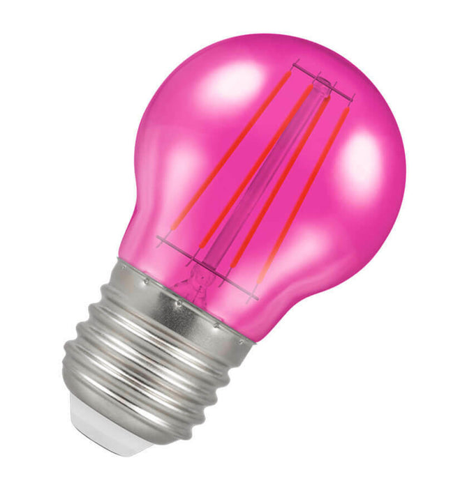 Crompton 9837 ES-E27 4W Golfball Pink Light Bulb - DISCONTINUED