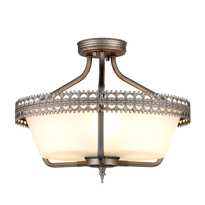 Elstead - CROWN/SF Crown 3 Light Semi-Flush/Pendant - Elstead - Sparks Warehouse