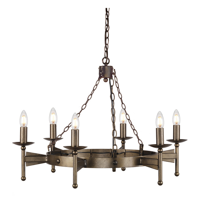 Elstead - CW6 OLD BRZ Cromwell 6 Light Chandelier - Elstead - Sparks Warehouse