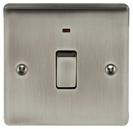 BG Nexus NBI31 Metal Brushed Iridium 20A Double Pole Switch with Neon - BG - Sparks Warehouse