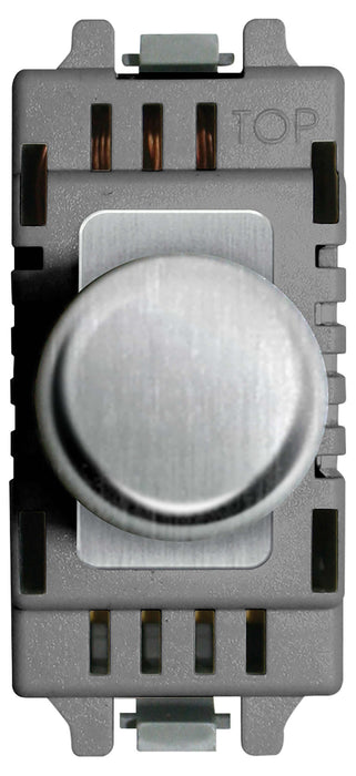 BG Nexus GBSD400 Grid Brushed Steel 400W 2 Way Push Dimmer Module - BG - sparks-warehouse