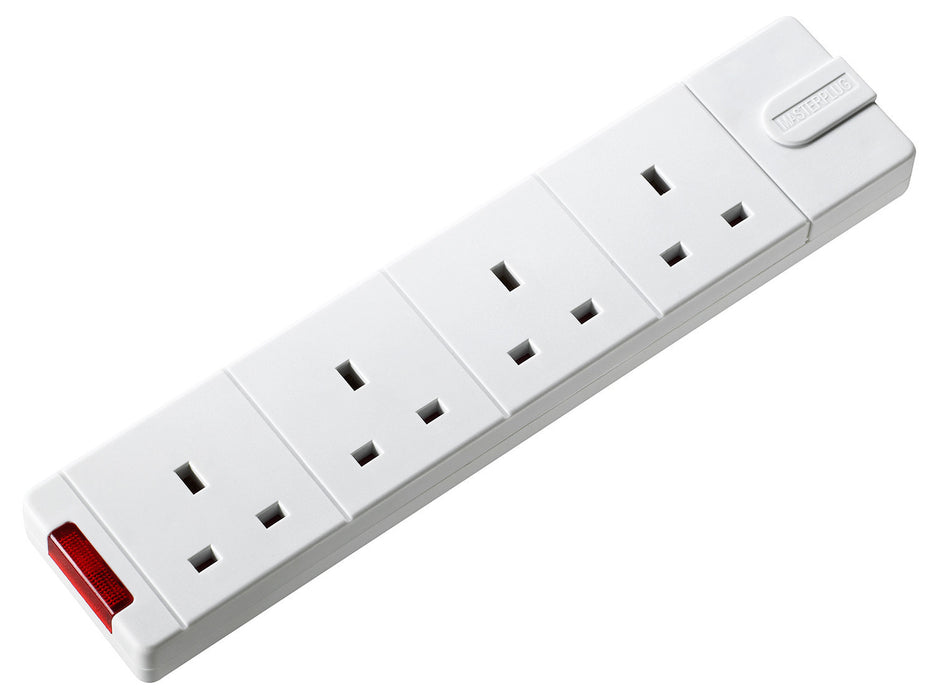 BG UG 13A 4 Gang TRAILING Socket With Power Indicator White - BG - sparks-warehouse