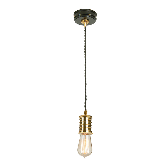 Elstead - DOUILLE/P BPB Douille 1 Light Pendant - Black/Polished Brass - Elstead - Sparks Warehouse