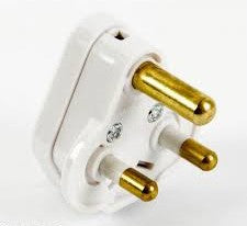 BG PT5W 5A White Round Pin Plug with Sleeved Pins - BG - Sparks Warehouse