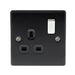 BG Nexus NMB21B Metal Matt Black & Chrome Plug Socket Switched Single - 1 Gang - BG - Sparks Warehouse