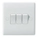 BG Nexus 843 Moulded 10A 3 Gang 2 Way Light Switch - White - BG - sparks-warehouse