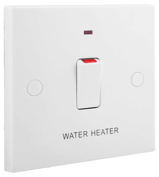 BG Nexus 933 20A Double Pole Switch With Indicator Labelled  *WATER HEATER* - BG - sparks-warehouse