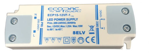 ECP15-VF-1S - Ecopac Low Profile LED Driver ECP15-VF-1 Series 15W 12-24V LED Driver Easy Control Gear - Easy Control Gear