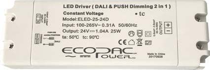 ELED-25-12/24D - Ecopac ELED-25-D Series Dali Dimmable Constant Voltage LED Drivers 25W 12V-24V LED Driver Easy Control Gear - Easy Control Gear