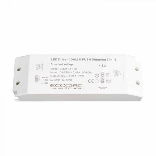 ELED-75-DS - Ecopac ELED-75-D Series DALI Dimmable LED Driver 75W 12-24V LED Driver Easy Control Gear - Easy Control Gear