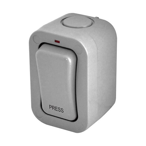 BG Nexus Storm WP14S Weatherproof 20AX 1 Gang 1 Way Slim Switch Retractive Labelled *PRESS* - BG - sparks-warehouse