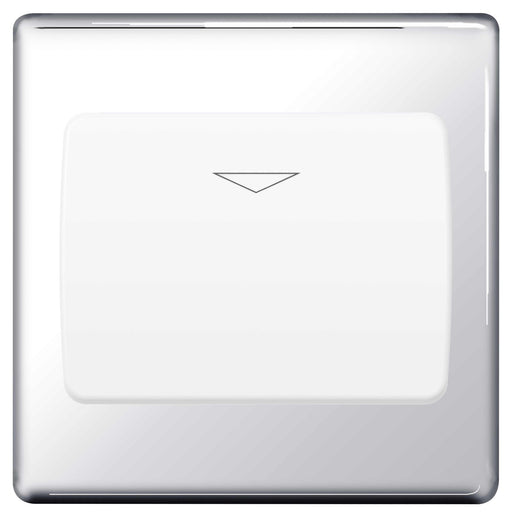 BG FPCKYCSW Screwless Flat Plate Polished Chrome 16 AMP Hotel Key Card Switch - BG - sparks-warehouse