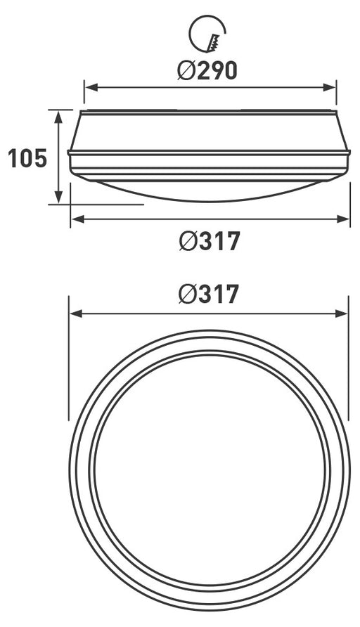 BG LBH154K3M Bulkhead 3hr LED 18W - BG - sparks-warehouse