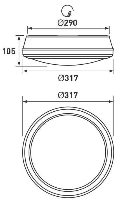 BG LBH154KMW3M Bulkhead 3hr LED 20W - BG - sparks-warehouse