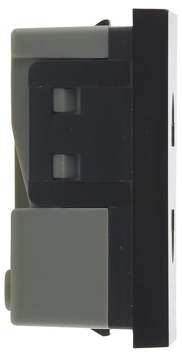 BG EMEUSB Euro Socket 16A Unswitched Module Black (25 X 50) - BG - sparks-warehouse