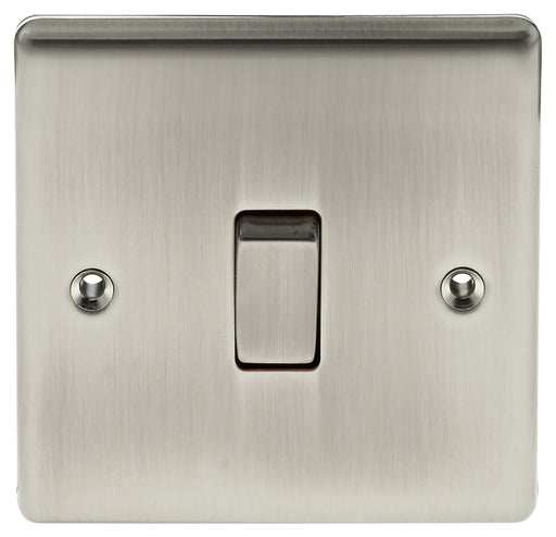 BG Nexus NBI12 Metal Brushed Iridium Light Switch Plate - Single 1 Gang 2 Way - BG - Sparks Warehouse