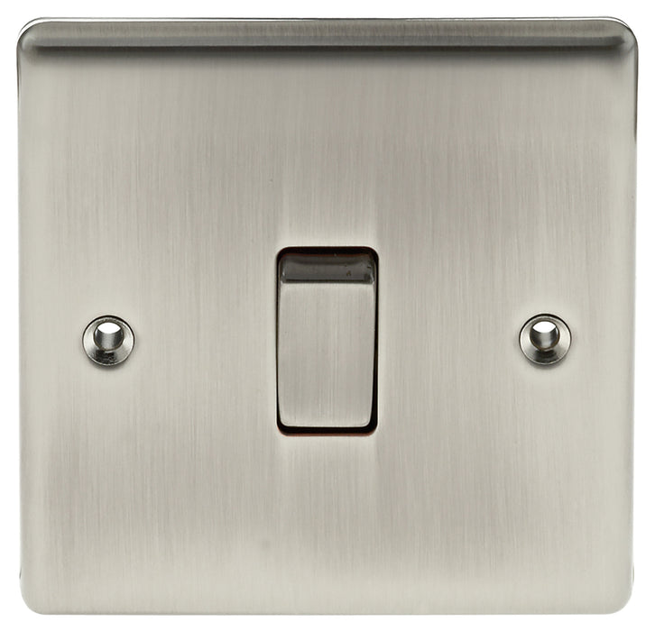 BG Nexus NBI12 Metal Brushed Iridium Light Switch Plate - Single 1 Gang 2 Way - BG - Sparks Warehouse