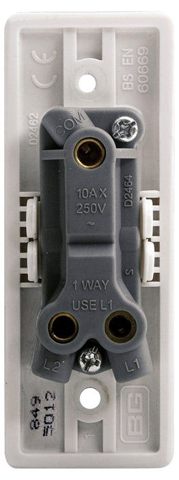 BG Nexus 849 10AX 1 Gang 2 Way Retractive ARCHITRAVE Switch Labelled *PRESS* - BG - sparks-warehouse