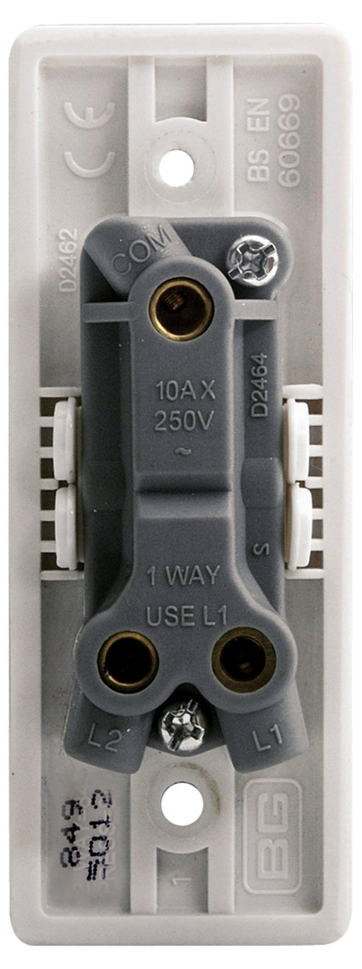 BG Nexus 849 10AX 1 Gang 2 Way Retractive ARCHITRAVE Switch Labelled *PRESS* - BG - sparks-warehouse