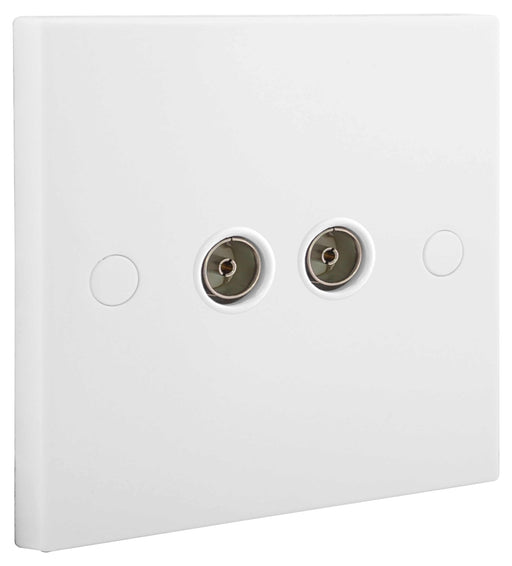 BG Nexus 961 2 Gang CO-AXIAL Socket - BG - sparks-warehouse