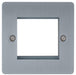 BG SBSEMS2 Screwed Flat Plate Brushed Steel Twin Euro Module  Double Front Plate - BG - sparks-warehouse