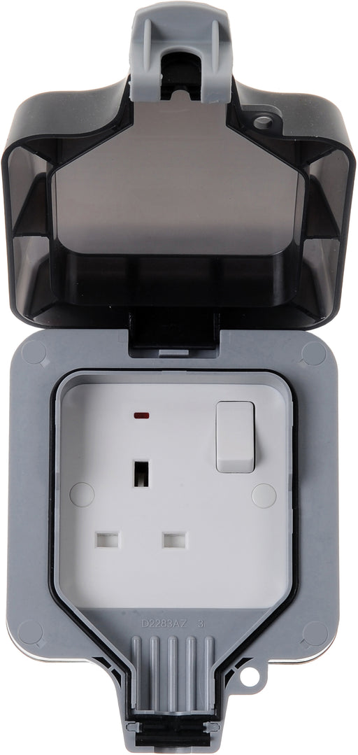 BG Nexus Storm WP21 Weatherproof 13A 1 Gang Double Pole Outdoor Switched Socket - BG - sparks-warehouse