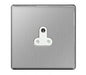 BG FBS27W Screwless Flat Plate Brushed Steel 1G Universal Switched Socket White Insert - BG - sparks-warehouse