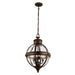 Elstead - FE/ADAMS/3P BRZ Adams 3 Light Pendant Chandelier - British Bronze - Elstead - Sparks Warehouse