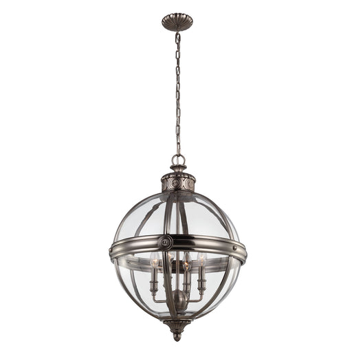 Elstead - FE/ADAMS/4P ANL Adams 4 Light Pendant Chandelier - Antique Nickel - Elstead - Sparks Warehouse