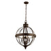 Elstead - FE/ADAMS/4P BRZ Adams 4 Light Pendant Chandelier - British Bronze - Elstead - Sparks Warehouse
