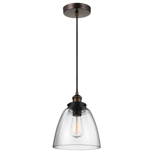 Elstead - FE/BASKIN/P/B BR Baskin 1 Light Pendant - Aged Brass/Dark Weathered Zinc - Elstead - Sparks Warehouse