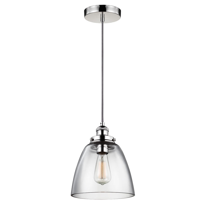 Elstead - FE/BASKIN/P/B PN Baskin 1 Light Pendant - Polished Nickel - Elstead - Sparks Warehouse