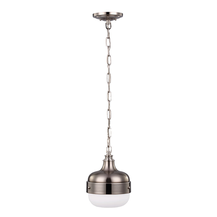 Elstead - FE/CADENCE/1P BS Cadence 1 Light Mini Pendant - Polished Nickel/Brushed Steel - Elstead - Sparks Warehouse