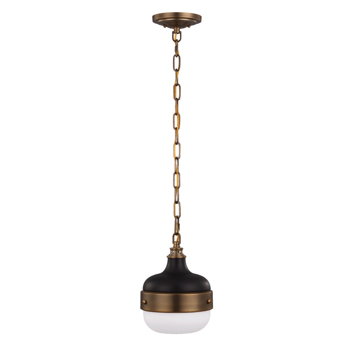 Elstead - FE/CADENCE/1P MB Cadence 1 Light Mini Pendant - Dark Antique Brass/Matte Black - Elstead - Sparks Warehouse