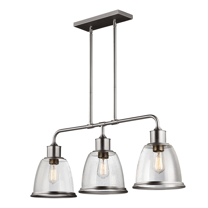 Elstead - FE/HOBSON/3P SN Hobson 3 Light Island Chandelier Satin Nickel - Elstead - Sparks Warehouse