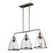 Elstead - FE/HOBSON/3P SN Hobson 3 Light Island Chandelier Satin Nickel - Elstead - Sparks Warehouse