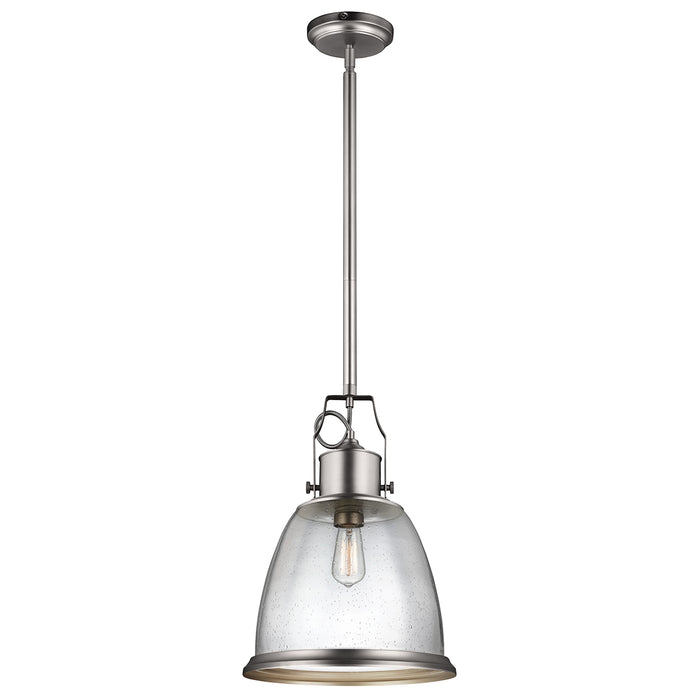 Elstead - FE/HOBSON/P/L SN Hobson 1 Light Large Pendant Satin Nickel - Elstead - Sparks Warehouse