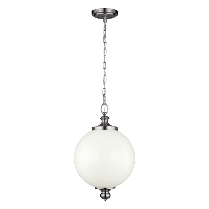 Elstead - FE/PARKMAN/PL PN Parkman 1 Light Large Pendant - Polished Nickel - Elstead - Sparks Warehouse