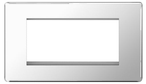 BG FPCEMR4 Screwless Flat Plate Polished Chrome Front Plate 4 Module  (100 X 50mm) - BG - sparks-warehouse