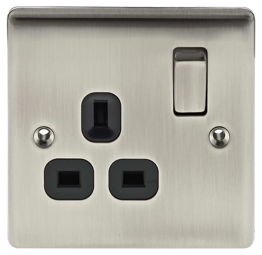 BG Nexus NBI21B Metal Brushed Iridium 1G 13A Socket Switched - BG - Sparks Warehouse