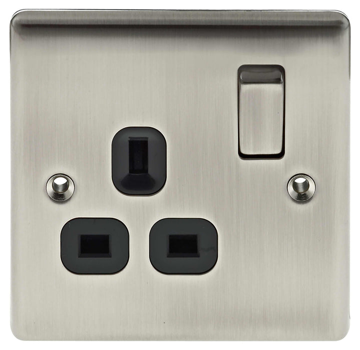 BG Nexus NBI21B Metal Brushed Iridium 1G 13A Socket Switched - BG - Sparks Warehouse