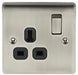 BG Nexus NBI21B Metal Brushed Iridium 1G 13A Socket Switched - BG - Sparks Warehouse