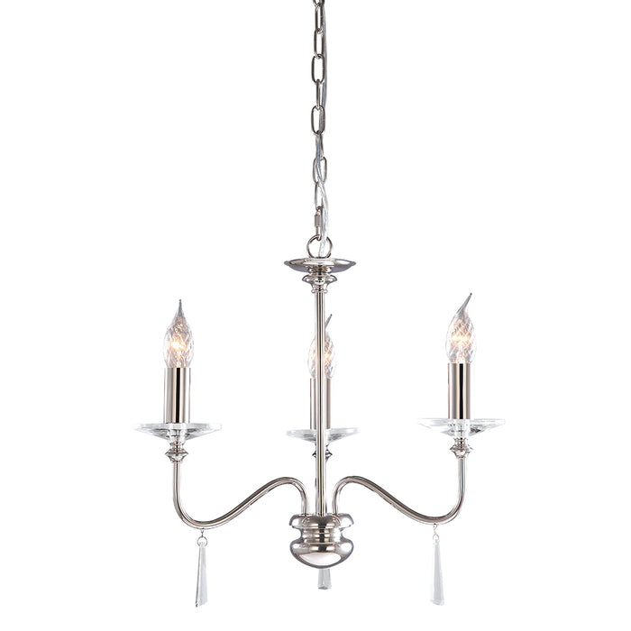 Elstead - FP3 POL NICKEL Finsbury Park 3 Light Chandelier - Polished Nickel - Elstead - Sparks Warehouse