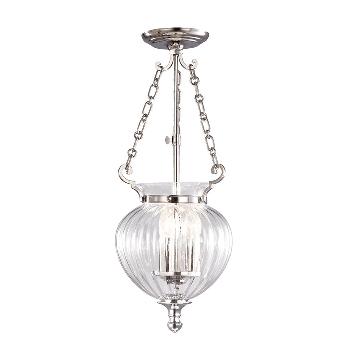 Elstead - FP/P/S POL NCKL Finsbury Park 3 Light small Pendant - Polished Nickel - Elstead - Sparks Warehouse
