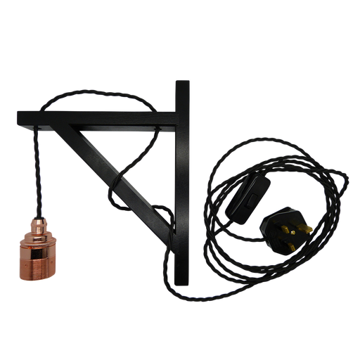Frankie 09827 Pendant To Plug Wall Bracket Set. Includes Lampholder, Flex, Switch & Plug - Lampfix - Sparks Warehouse