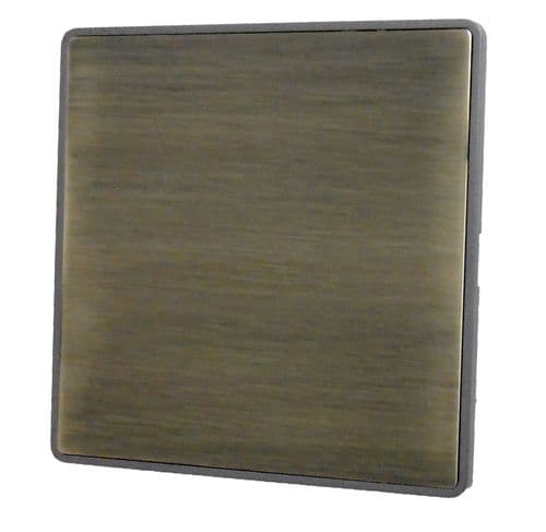 Caradok Screwless Premium Vintage Brass Metal 1 Gang Single Blank Plate