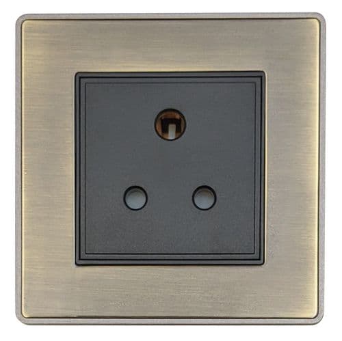 Caradok Screwless Premium Vintage Brass Metal 1 Gang Single 5 Amp Plug Socket