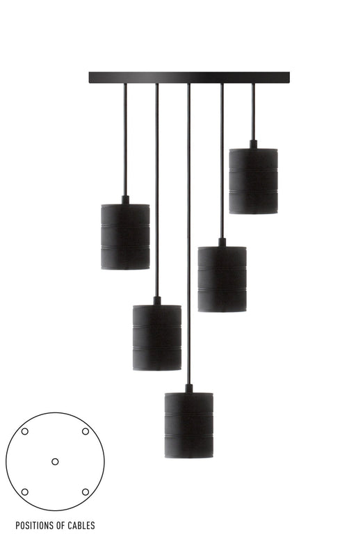 Calex 965252 - Giant Multi Cord Set Black 5 E40 Calex Calex - Sparks Warehouse