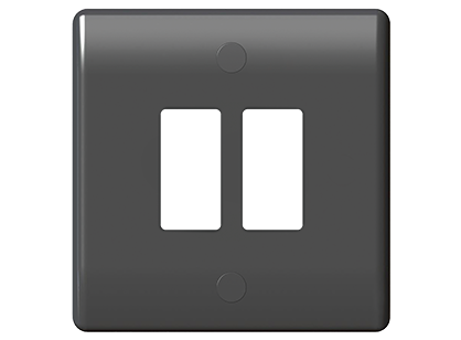 BG Nexus GNBN2 Grid Black Nickel 2 Gang Front Plate - BG - sparks-warehouse